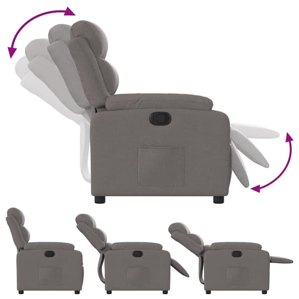 Reclinerfåtölj taupe tyg