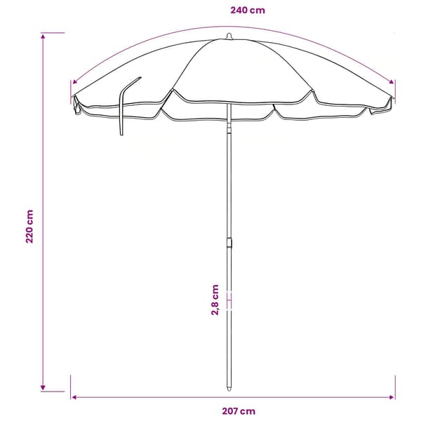 Trädgårdsparasol 240 cm 170T polyester Kamouflage