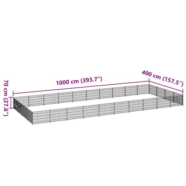 Hundgård svart 40 m² stål
