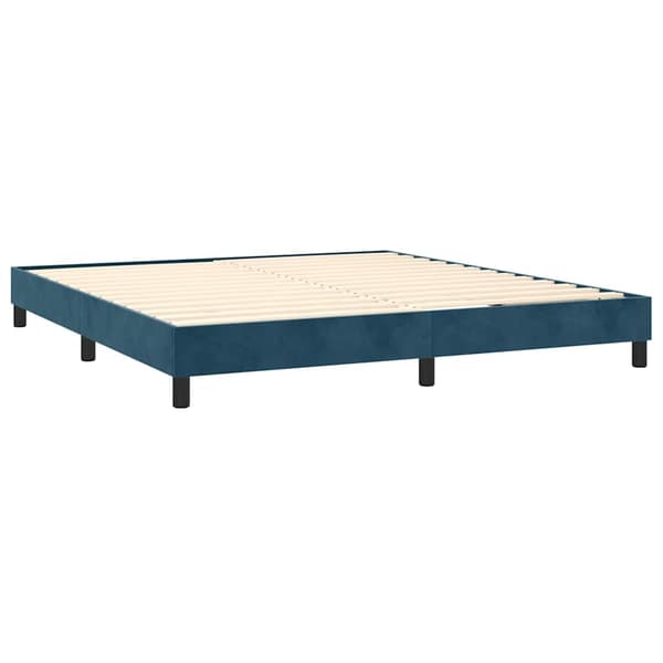 Boxspring-sängram mörkblå 180x200 cm sammet