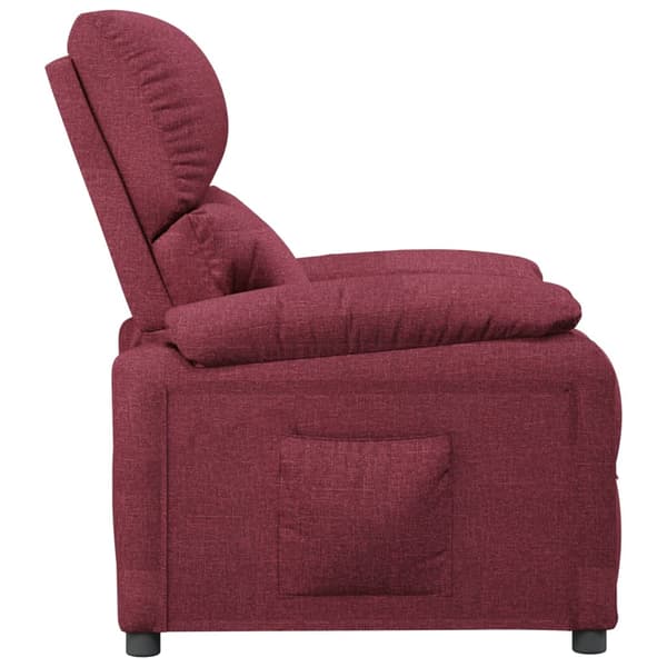 Reclinerfåtölj vinröd tyg