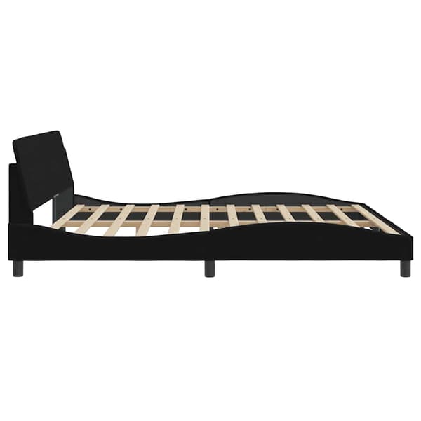 Bed Frame "Dover" Black 200x200 cm Velvet