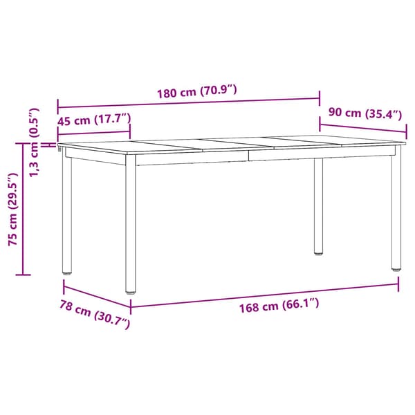 Matbord 2 pcs 180 x 90 x 75 cm Konstruerat trä Rektangulär