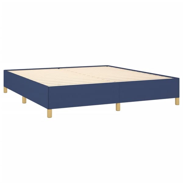 Boxspring-sängram blå 160x200 cm tyg