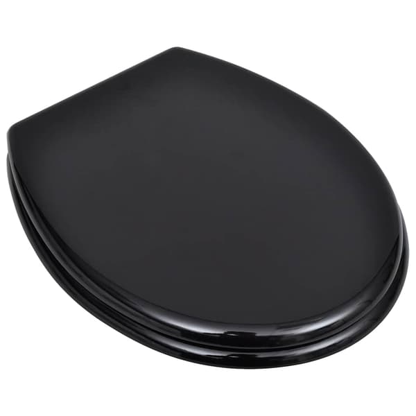 Toalettsitsar med lock 2 st MDF svart