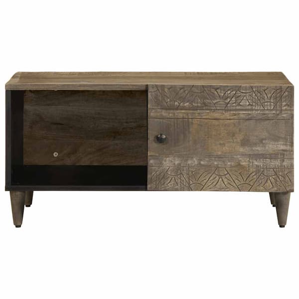 Soffbord ljusgrått 80x50x40 cm massivt trä mango