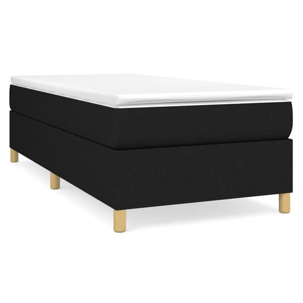 Boxspring-sängram svart 90x190 cm tyg