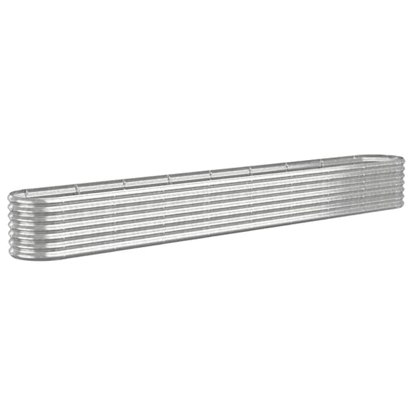 Odlingslåda galvaniserat stål 332x40x36 cm silver