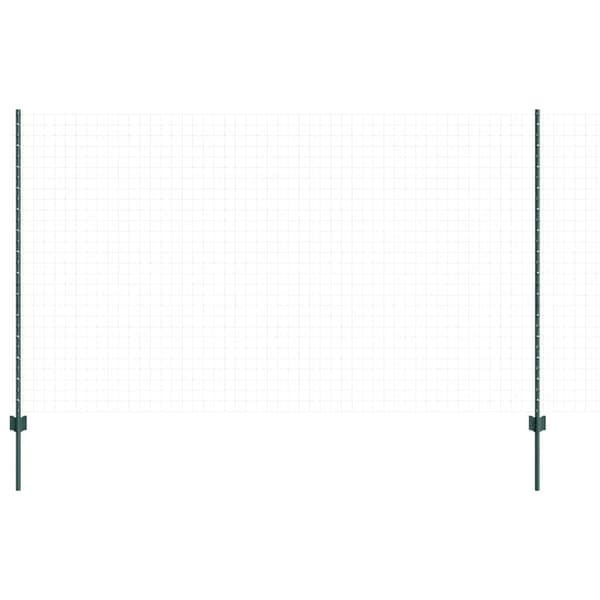 Stängselstolpe 5 pcs Grön 140 cm Stål