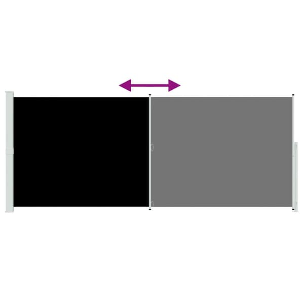 Infällbar sidomarkis 200x500 cm svart