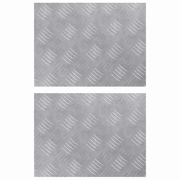 Trappsteg Rektangulär 2 pcs Silver 40 x 30 cm Aluminium