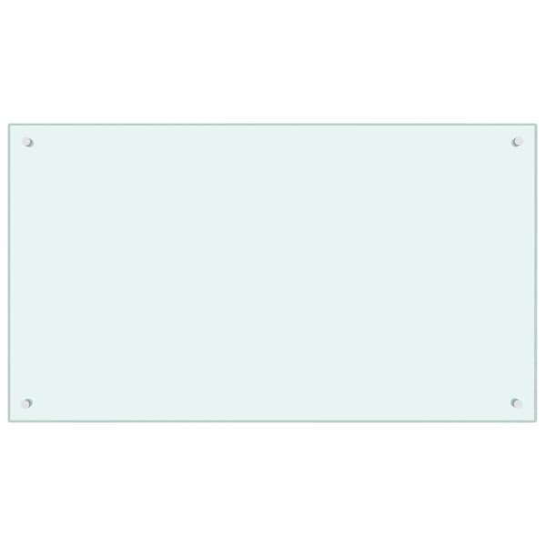 Köksskydd 2 pcs Vit 100 x 60 cm härdat glas