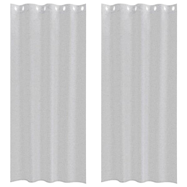 Voile Gardin 2 st Ljusgrå 245 x 140 cm Polyester