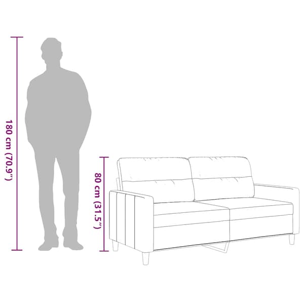 2-sitssoffa ljusggul 140 cm tyg