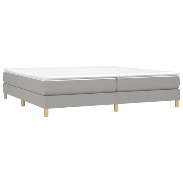 Boxspring-sängram ljusgrå 200x200 cm tyg