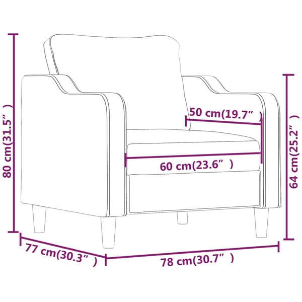 Fåtölj vinröd 60 cm tyg