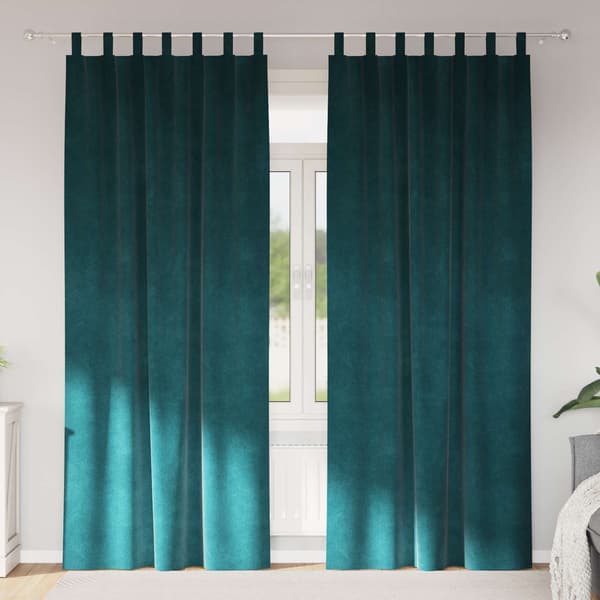 Mörkläggningsgardiner 2 st Mörkgrön 140 x 245 cm Sammet