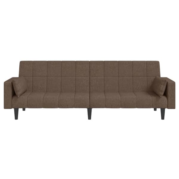 Bäddsoffa 2-sits med två kuddar taupe tyg