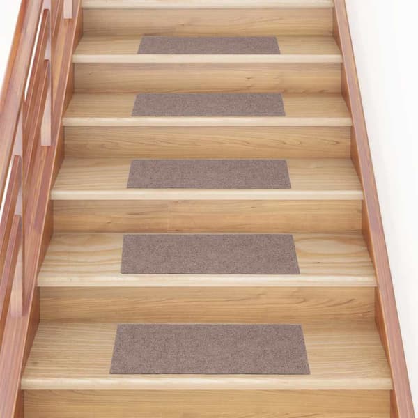 Trappmattor självhäftande 30 st 60x25 cm ljusbruna rektangulära