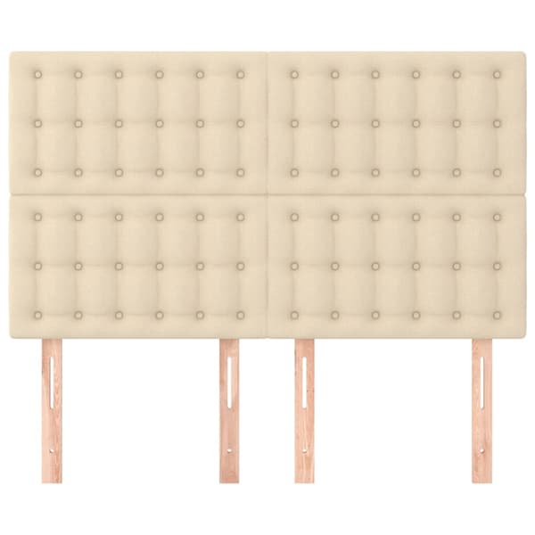 Sänggavel creme 144x5x118/128 cm tyg