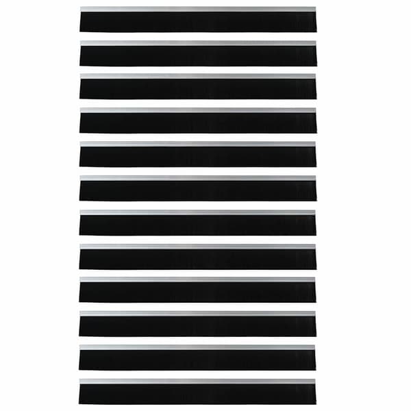 Självhäftande dörrborstlist 12 pcs Silver 100 cm