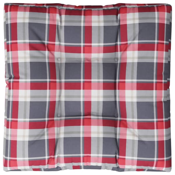 Palldyna rödrutig 80x80x12 cm tyg