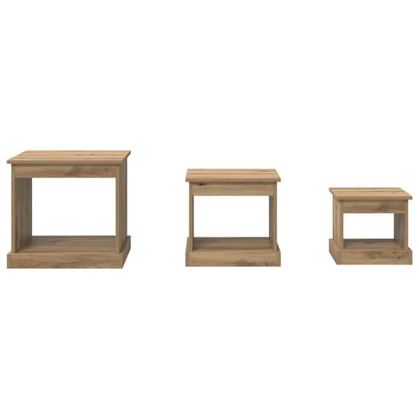 Kaffeebord 3 pcs Artisan Ek Konstruerat trä