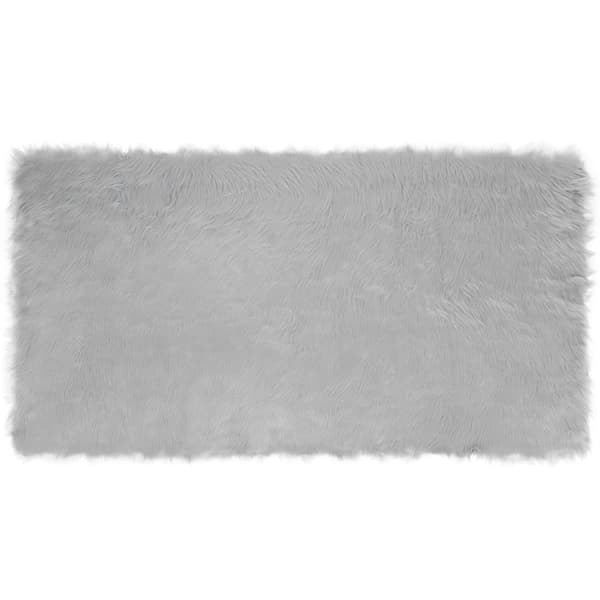 Fuskfäll matta TAFALLA Grå 80 x 150 cm Polyester