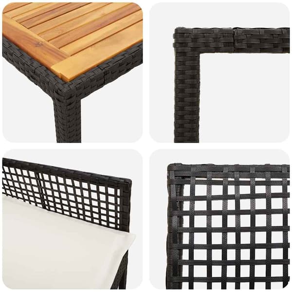 Trädgårdsmöbelset 5 pcs Svart konstrotting