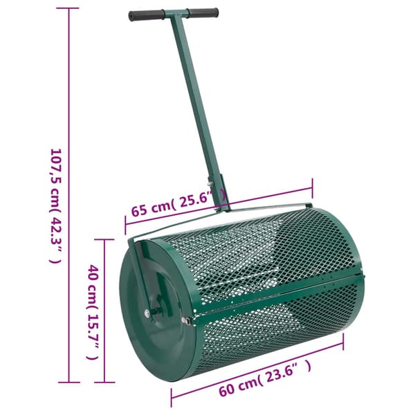 Kompostspridare 75L grön Ø40x60 cm stål