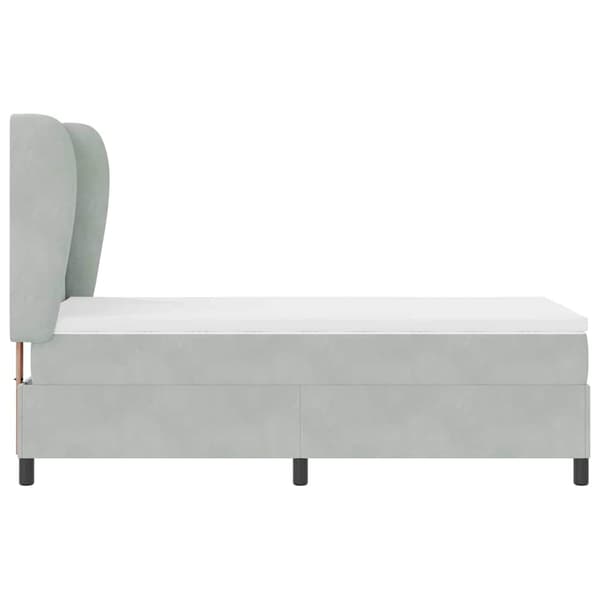 Bäddfjäder med madrass Ljusgrå 200 x 100 cm Polyester