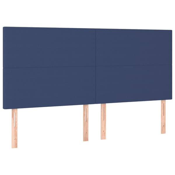 Ramsäng med madrass blå 160x200 cm tyg