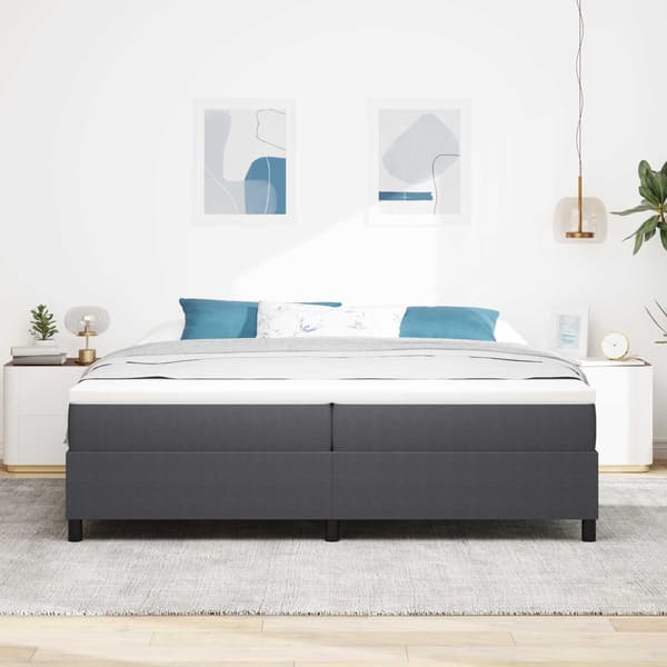 Plattform sängram Mörkgrå 200 x 200 cm Kordread tyg