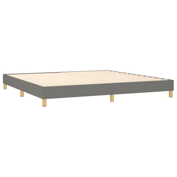 Ramsäng med madrass mörkgrå 200x200 cm tyg
