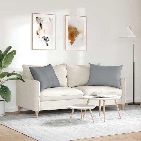 Sofakuddar 2 st tyg Ljusgrå 70 x 50 cm