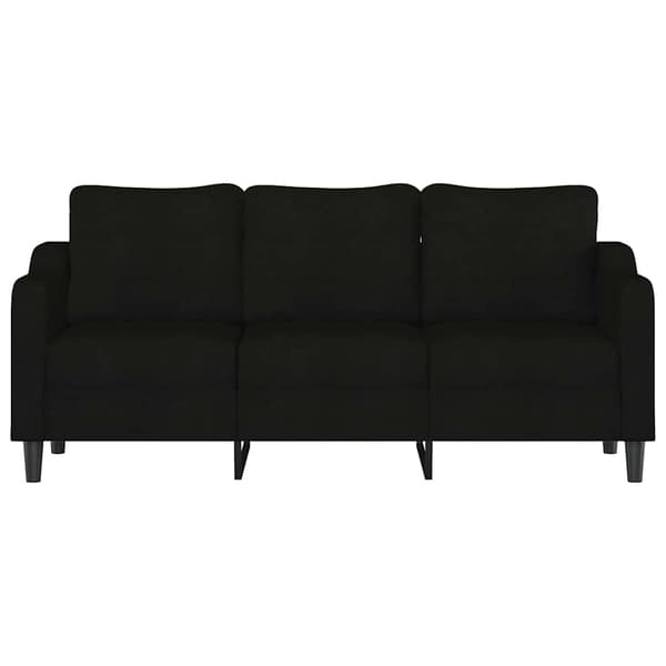 3-sitssoffa svart 180 cm tyg