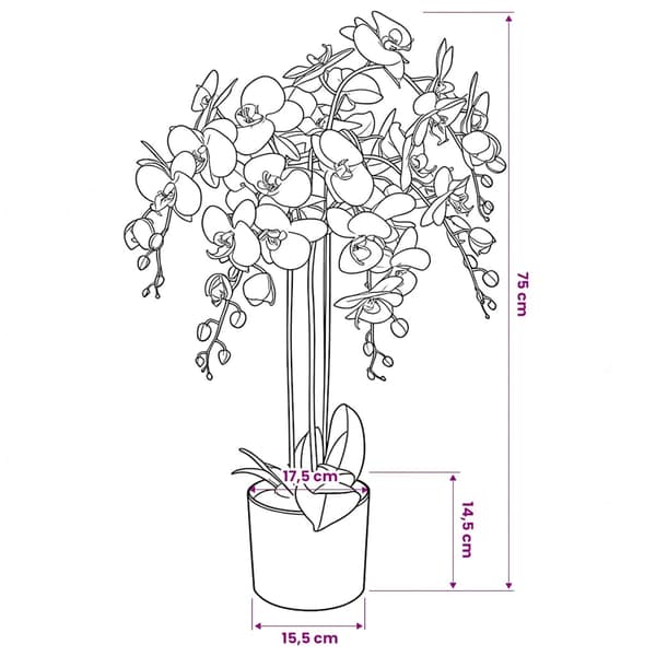 Konstväxt Orkidé med kruka 75 cm vit