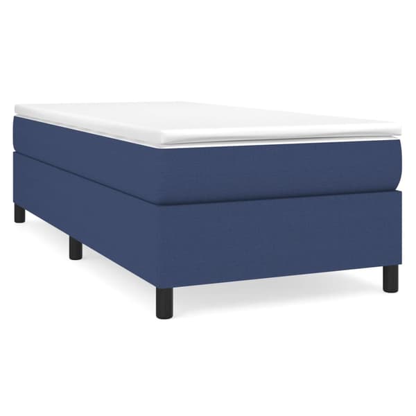 Boxspring-sängram blå 90x190 cm tyg