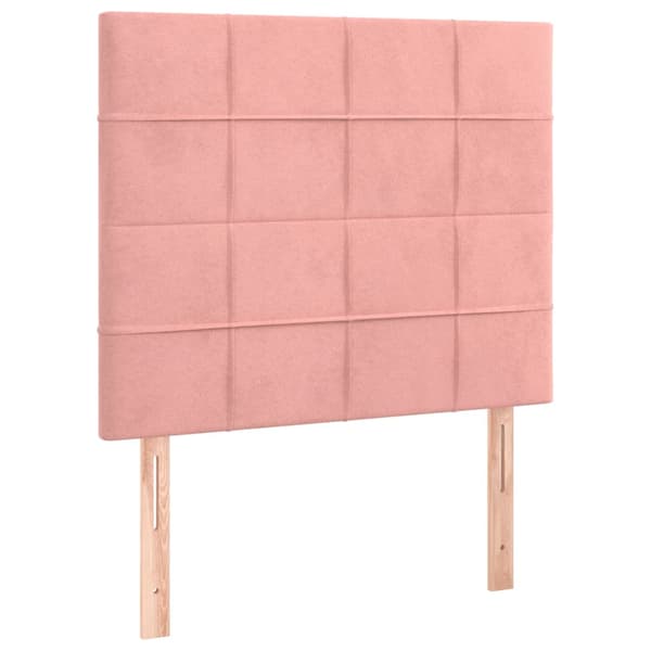 Ramsäng med madrass rosa 90x190 cm sammet