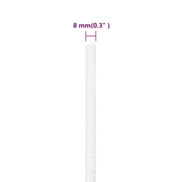 Båtlina helvit 8 mm 250 m polypropylen