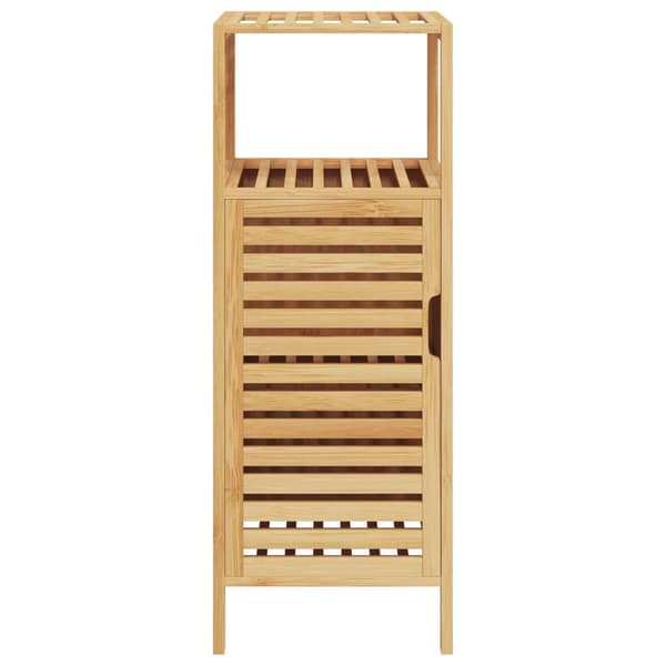 Badrumsskåp med hylla 36x33x87 cm bambu