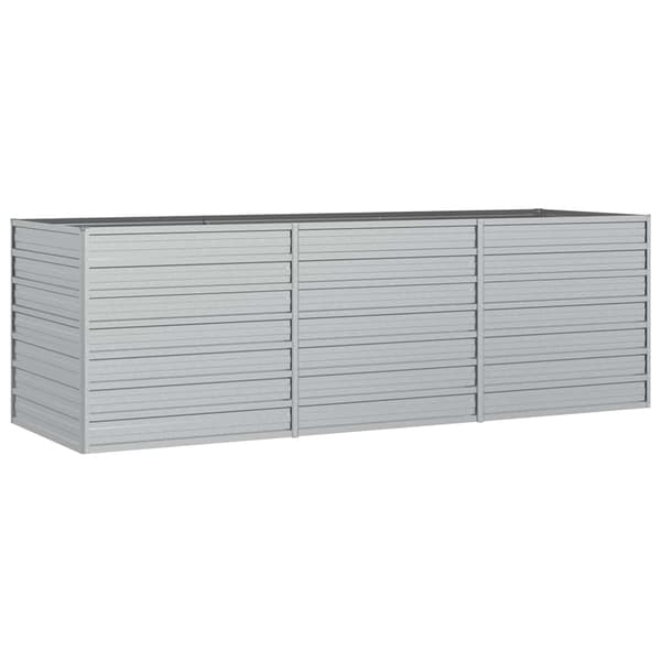 Odlingslåda upphöjd galvaniserat stål 240x80x77 cm silver