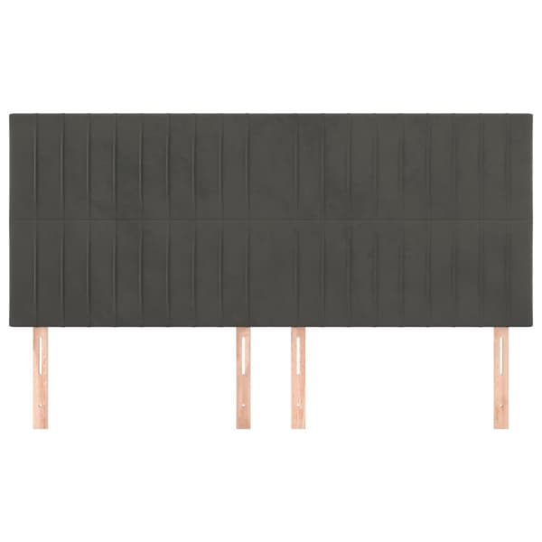 Sänggavel mörkgrå 160x5x118/128 cm sammet