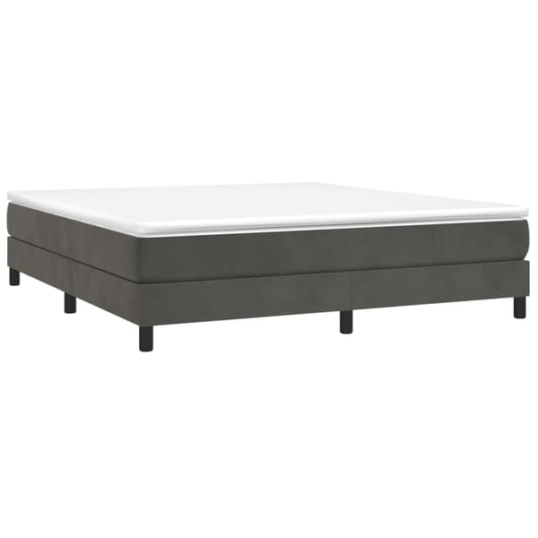 Boxspring-sängram mörkgrå 180x200 cm sammet