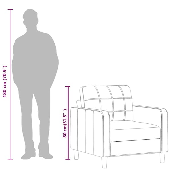 Fåtölj svart 60 cm konstläder
