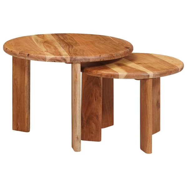 Nesting Kaffe Bord 2 pcs Brun Massivt Akaciaträ