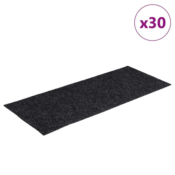 Trappmattor självhäftande 30 st 60x25 cm mörkgrå rektangulära