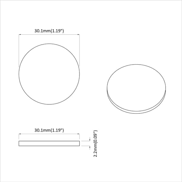 Möbelkuddar 2 pcs Svart Ø 30 x 2 mm EVA