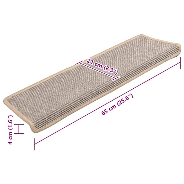 Trappmattor 15 st 65x21x4 cm silverfärgade rektangulära kanter