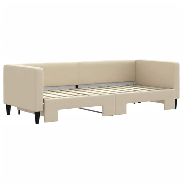Dagbädd utdragbar gräddvit 80x200 cm tyg